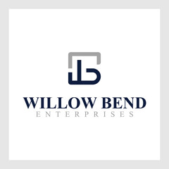 Alphabet letters monogram icon logo WB or BW