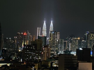 city skyline at night