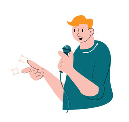 hobby character people singing	vector illustration