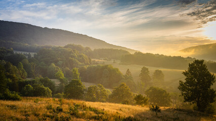 Sunrise in the Bieszczady mountains