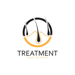 Hair treatment logo hair transplantation logo,removal logo vector image design illustration