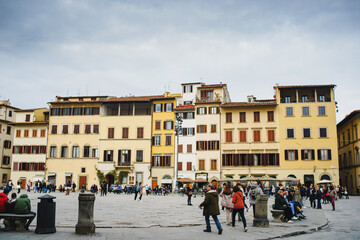 Fototapeta na wymiar Historic a square in Italy with beautiful buildings