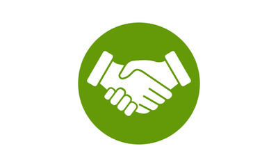 Handshake Logo. Two Hands Make a Deal. Usable for Business and Cooperation Logos. Flat Vector Logo Design Template Element.
