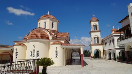 Monastère orthodoxe Saint Raphaël de Spili, région de Rethymnon, Crète, Grèce.
