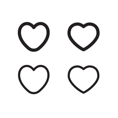 Heart shape icons. Hearts pictogram set. Symbol for valentine's day love.