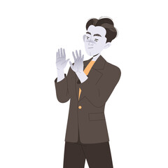 Man Character Expressing Rejection Refusing Bribe Vector Illustration