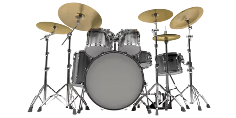 Fotobehang drums, drum set, durm kit, cymbal, drum, basedrum, hihat, snare, sticks, set, no shadow © Mathias Weil