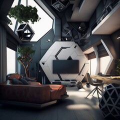 futuristic living room