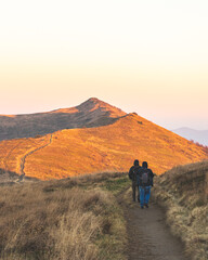 People hiking in Bieszczady mountains © MAriusz