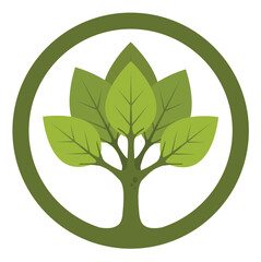 Green tree icon. Vector symbol.