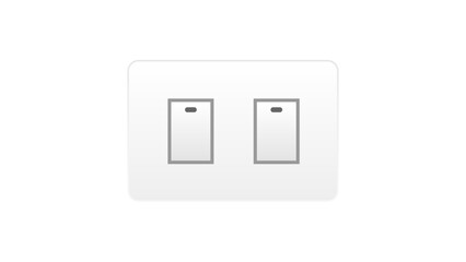"On" and "Off" switch. Light switch on white background. Vector illustration.