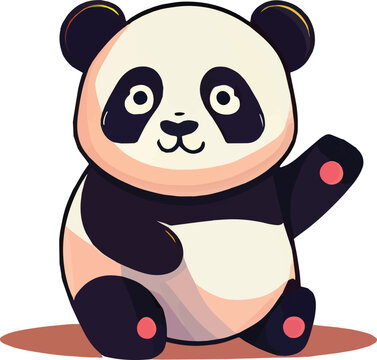 cute illustration panda vector
