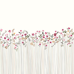 seamless floral border with meadow flowers