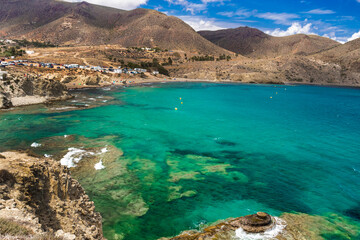 Beach of La Isleta del Moro, Cabo de Gata-Níjar Natural Park, UNESCO Biosphere Reserve, Hot Desert...