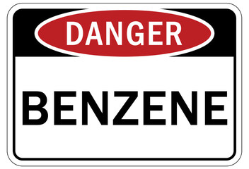 Benzene warning chemical sign and labels