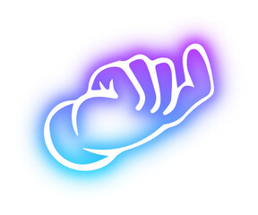 Set of Hands poses neon
