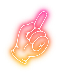 Set of Hands poses neon