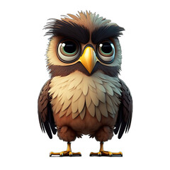 Fototapeta premium Cute eagle cartoon character created using generative AI tools