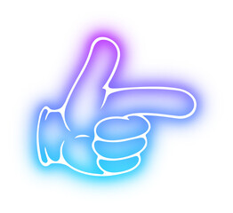 Set of Hands poses neon