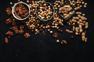 background of hazelnuts