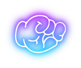 Set of Hands poses neon