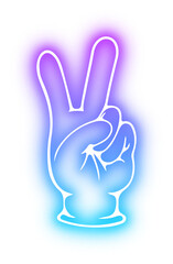 Set of Hands poses neon