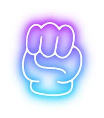 Set of Hands poses neon