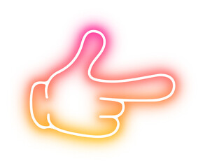 Set of Hands poses neon