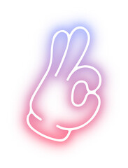 Set of Hands poses neon