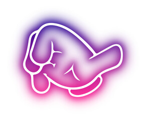 Set of Hands poses neon