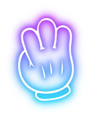 Set of Hands poses neon