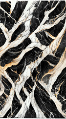 Black and white marble bricks wall background illustration Generative AI Content by Midjourney