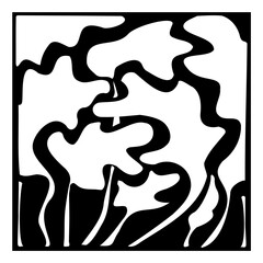 vector hand drawn doodle, smoke, on black background