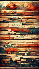 Grungy painted wood texture as background illustration Generative AI Content by Midjourney