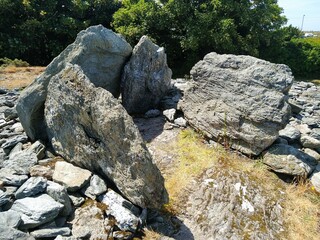 The Trefignath neolithic burial chamber on the Welsh island of Anglesey