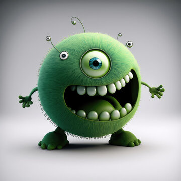 funny  green  pea monster