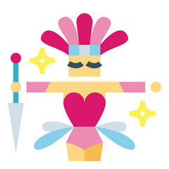 cabaret flat icon style