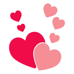 love hearts on white background vector