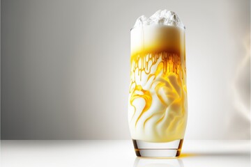 Pina Colada Cocktail mit einer Kokusnuss (Food-Design / Generative AI)