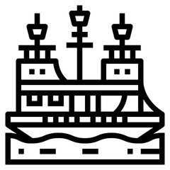 pirate line icon style
