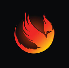 Phoenix creative logo design template. Vector Illustration