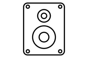 Basic Sound box icon illustration. icon related to multimedia, music. Line icon style. Simple vector design editable