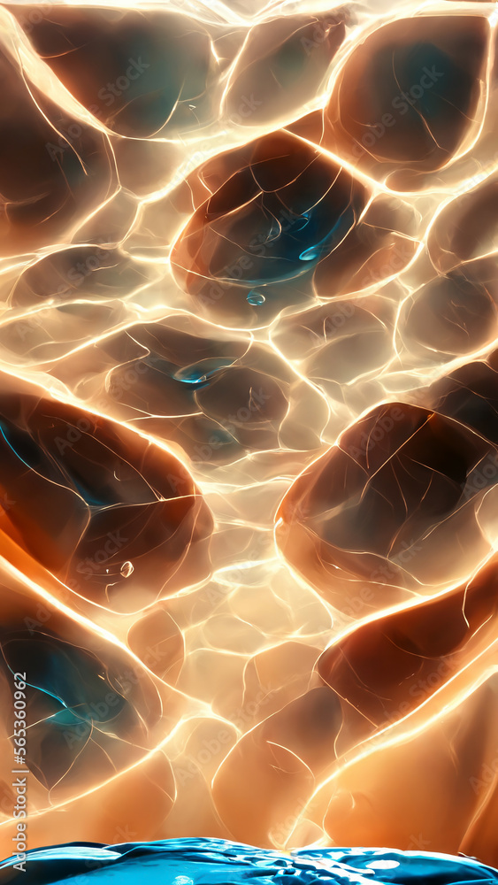 Wall mural fire red water ripple environment particle renderings illustration generative ai content by midjourn