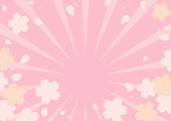 桜模様の春の背景素材（春のセール向けバナー素材）