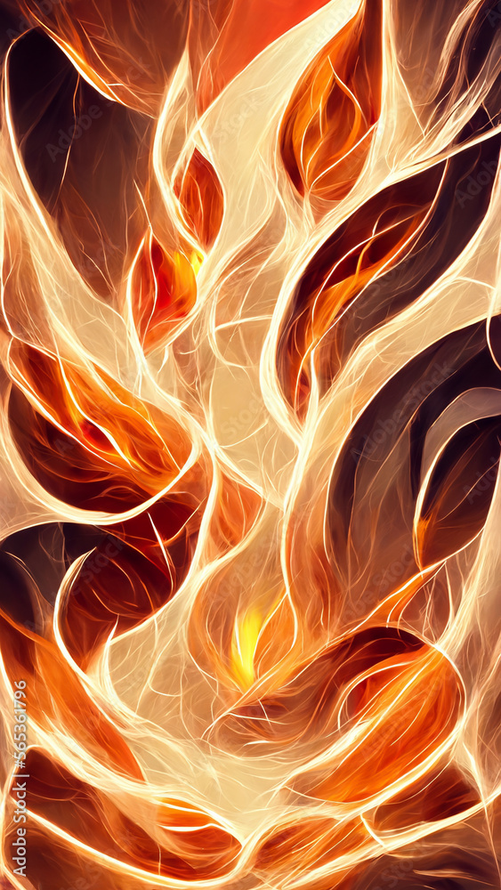 Wall mural flame particle entanglement design concept illustration generative ai content by midjourney