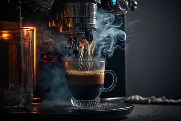 Foto op Plexiglas a cup of espresso on a tabletop, espresso, Generative AI © Melih