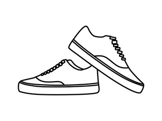shoes icon stacked two, simple line art symbol