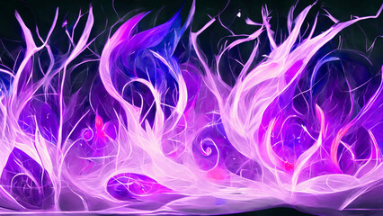 Design concept drawing of purple flame sprite winding illustration Generative AI Content by Midjourney