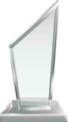 Transparent Blank Crystal Glass Trophy Award template