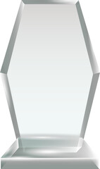 Transparent Blank Crystal Glass Trophy Award template